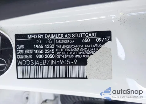 2018 Mercedes-Benz Cla 250 from USA, damaged, VIN WDDSJ4EB7JN590599